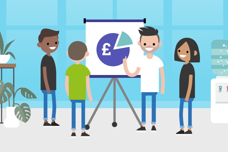 Graphic of team meeting