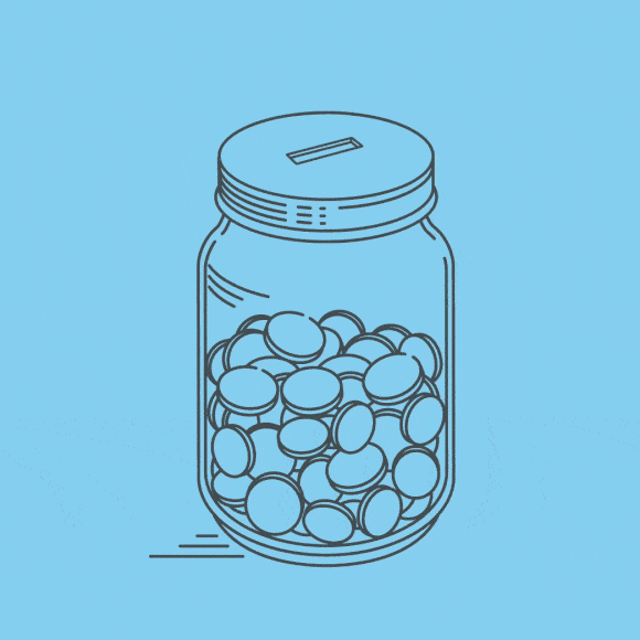 jar half full with coins showing bonus plan rewards