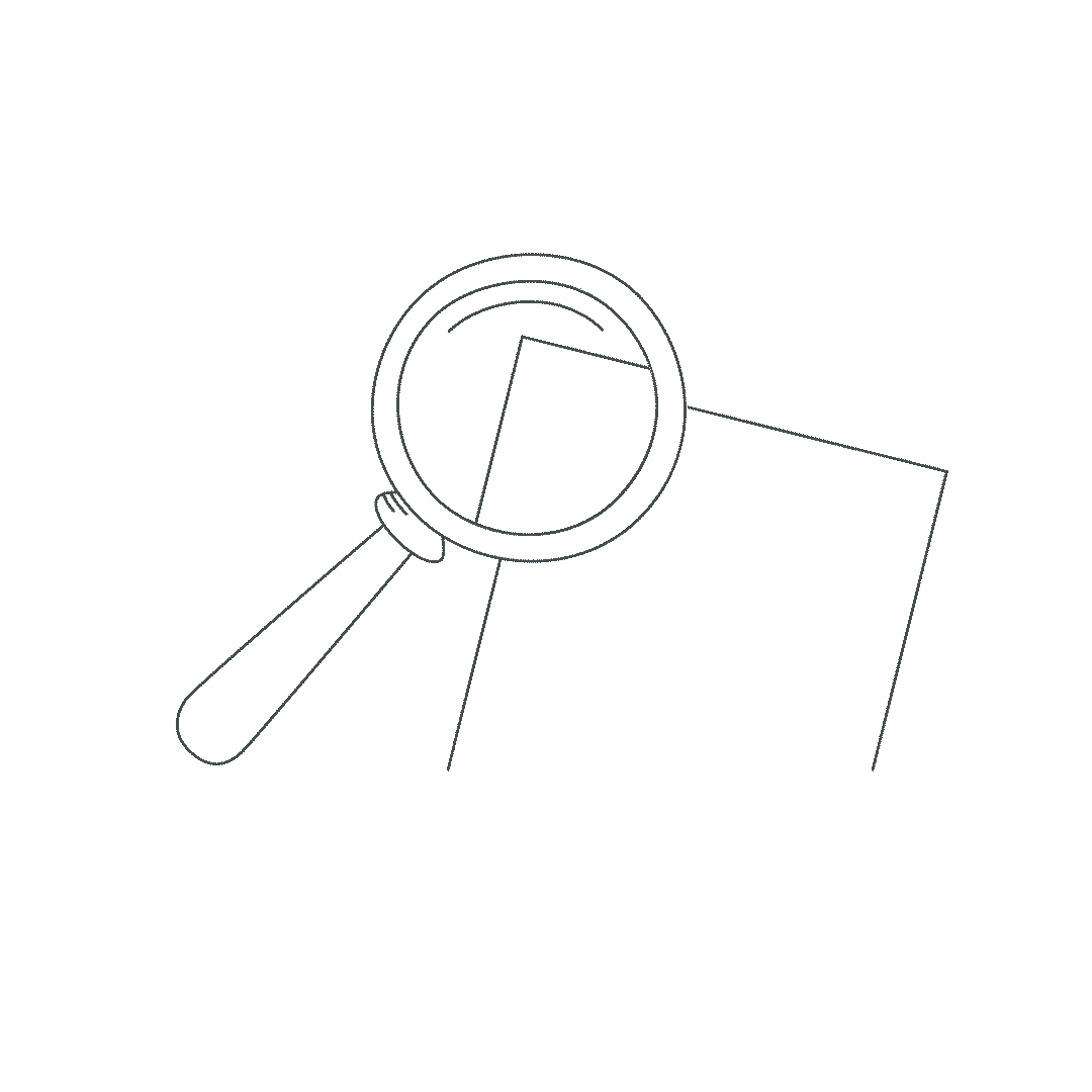 animated looking glass zooming in and out on document