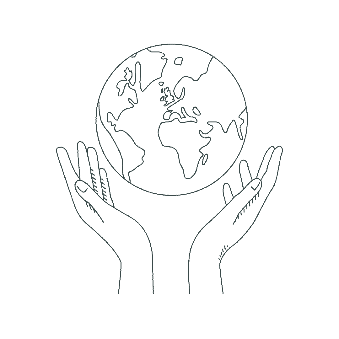 animated earth spinning above a members hands showing control