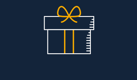 Gift icon on dark blue background