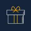 Gift icon on dark blue background