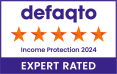 Logo showing Shepherds Friendly Income Protection is defaqto 5-star expert rated in 2024