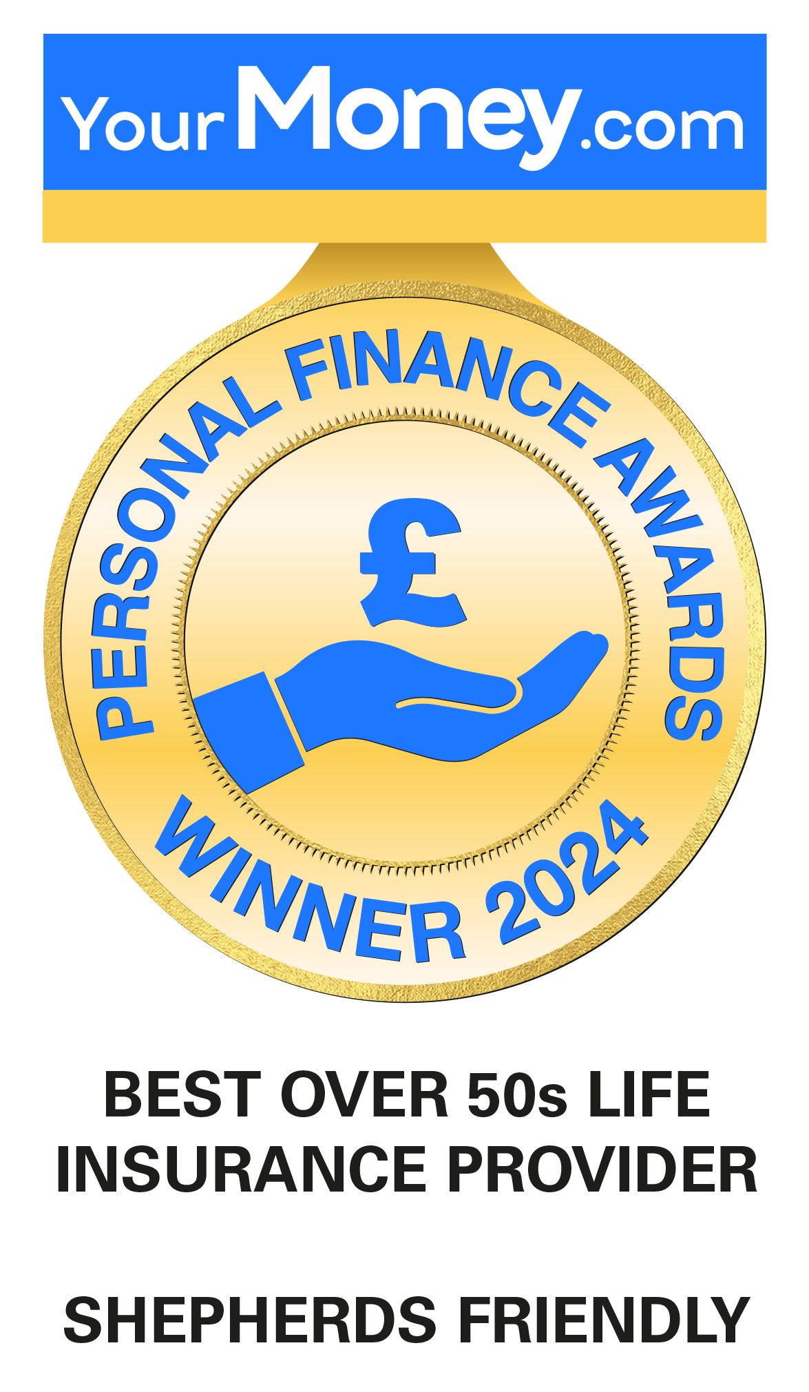 logo showing shepherds friendly win best over 50s life insurance provider 2024