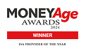 logo showing money age awards best isa provider 2024