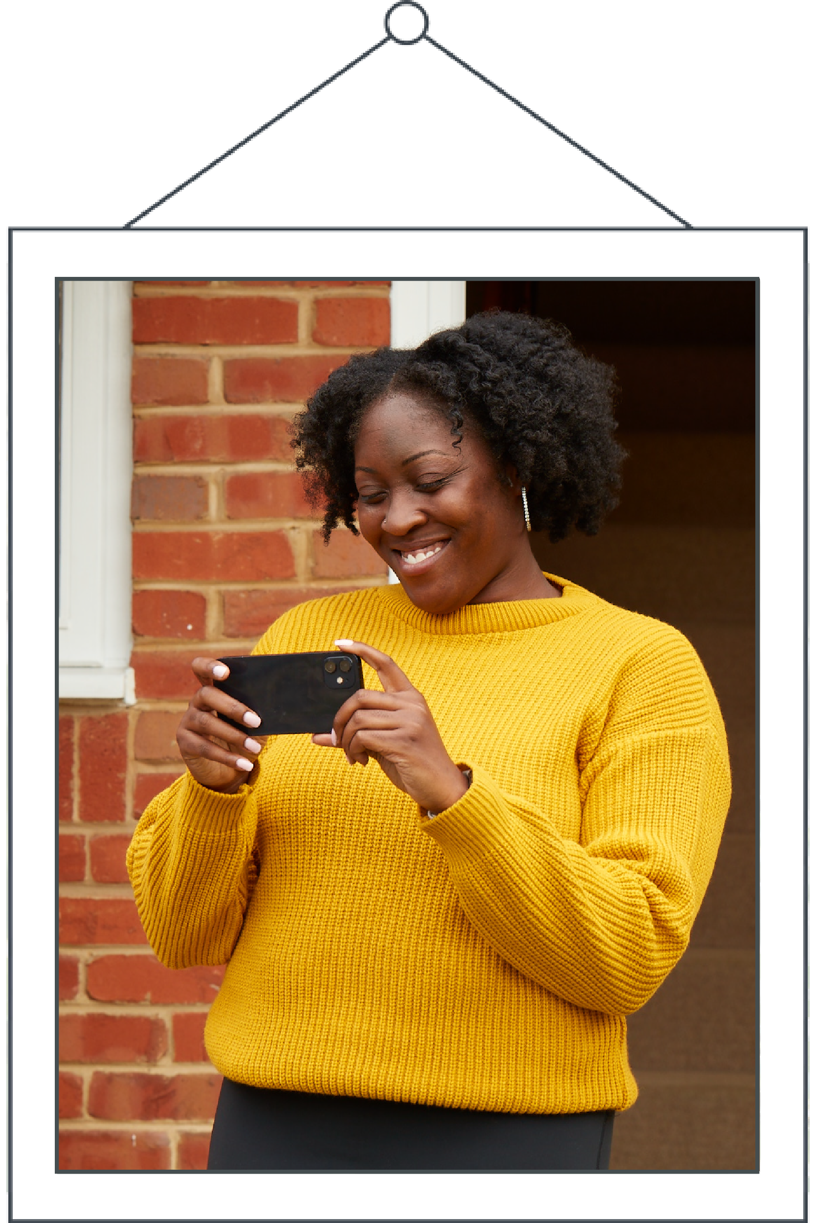 person from the shepherds friendly tv advert in a picture frame