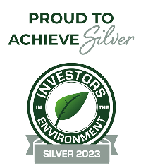 logo showing shepherds friendly have investors in the environment silver award 2023